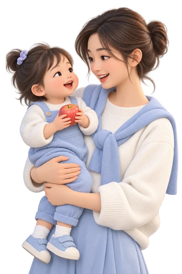 妈妈抱着开心的宝宝